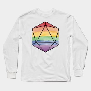 Rainbow Pride d20 Dice Long Sleeve T-Shirt